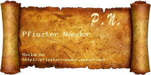 Pfiszter Nándor névjegykártya