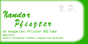nandor pfiszter business card